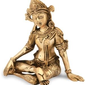 Antique Brass Seated Krishna Idol