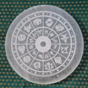 Selenite Astrology Engraved Plate